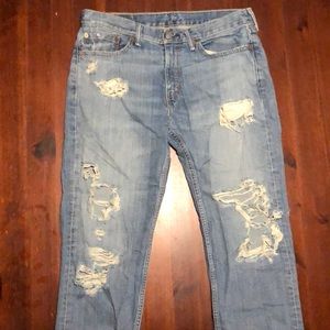 Levi’s Mens Distressed Blue Jeans